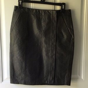 Vince Black Faux-Snakeskin Mini Skirt